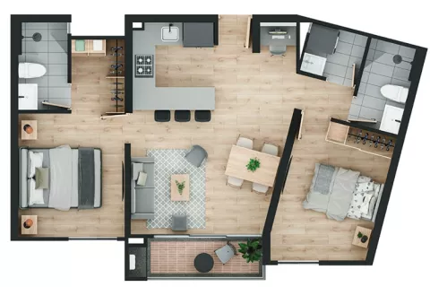 apartamento 66 mts Álamo Veramonte proyecto de vivienda