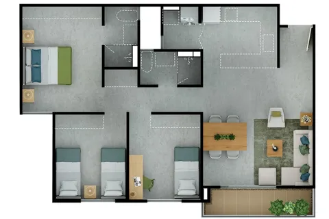 apartamento 74mts Hacienda San José proyecto de vivienda