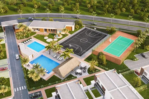 Aérea casas proyecto de vivienda Cabo Verde Maio