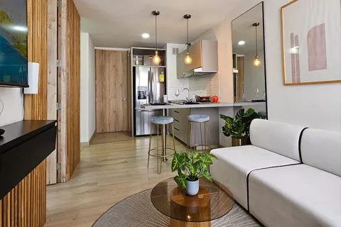 sala apartamento udara samai proyecto de vivienda Colsubsidio y Lab-Desarrolla