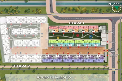 implantación proyecto de vivienda Rosa Violeta Colsubsidio y Constructora Bolivar