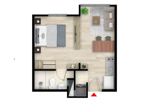 Apartamento tipo C con acabados proyecto de vivienda Panoramik Club huose