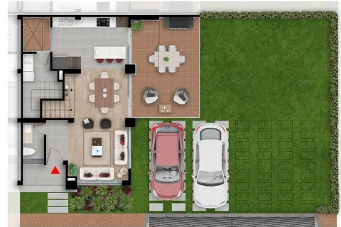Piso 1 casa Samán proyecto de vivienda Savanna Santa Clara