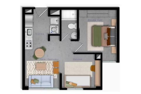 Apartamento tipo 1 - apartamentos Triventto