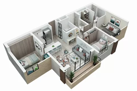 Apartamento tipo 75 con acabados Austro