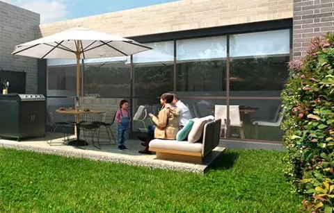 Jardín de la casa Turpial del proyecto de vivienda Entrelomas