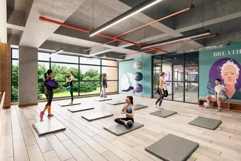 Zona de yoga del proyecto de vivienda Madeira Park