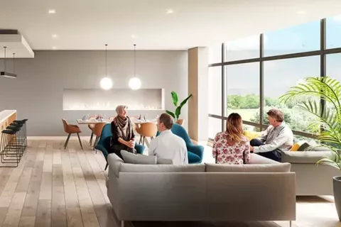 Sala social del proyecto de vivienda Madeira Park