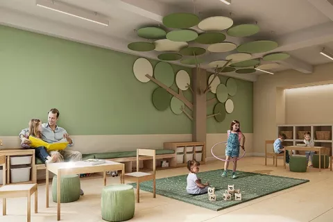 Salón para niños proyecto de vivienda Triventto