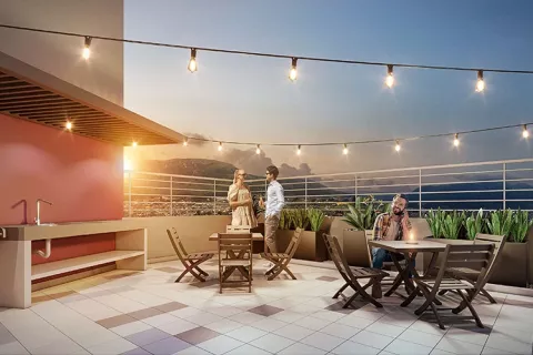 Terraza BBQ proyecto de vivienda Triventto