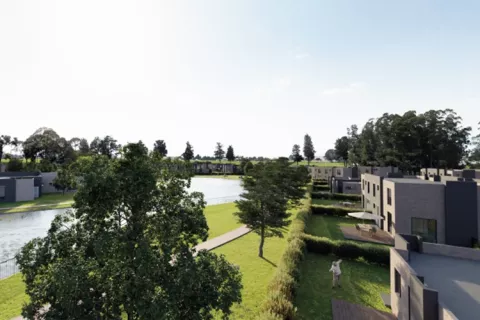 Zona comunal del lago club house de Kundara Casas Campestres