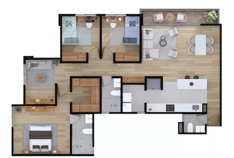 Apartamento tipo A Proyecto de vivienda Araucaria