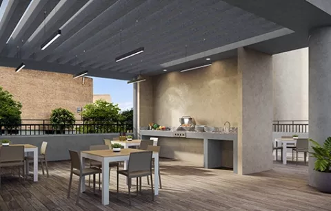 Terraza proyecto de vivienda Araucaria Colsubsidio