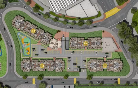 Urbanismo proyecto de vivienda Araucaria Colsubsidio