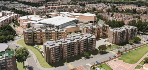 Vista aérea proyecto de vivienda Abeto.