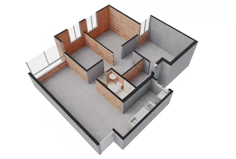 Apto tipo D obra gris