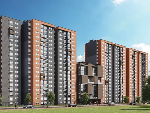 Fachada proyecto de vivienda Urbania tierra