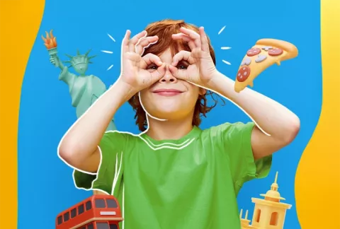 Niño en las vacaciones recreativas para empresas de Colsubsidio