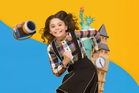 Niña jugando en las vacaciones recreativas para empresas de Colsubsidio