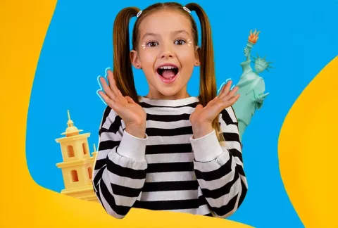 Niña divirtiéndose en las vacaciones recreativas para empresas de Colsubsidio