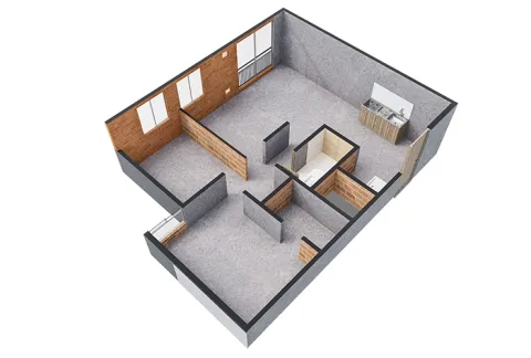 Proyecto de vivienda Verdi de constructora Capital - axonometría sin acabados