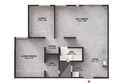 Proyecto de vivienda Verdi de constructora Capital - planta sin acabados