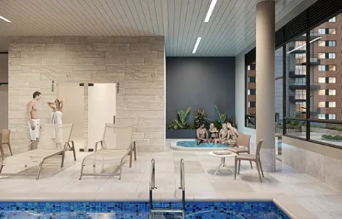 Spa de Centriko muestra a personas disfrutando del jacuzzi.