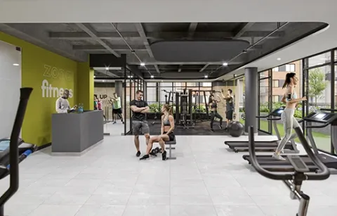 Zona fit de Centriko muestra a personas entrenando en el gimnasio