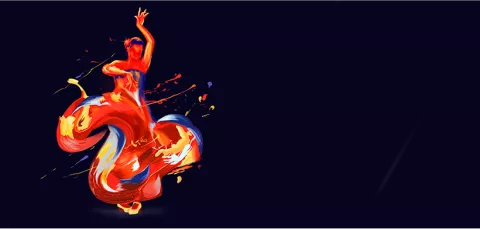 Mujer baila flamenco en el Teatro Colsubsidio