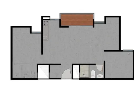 Planta apartamento Entremontes muestra distribución de espacios.