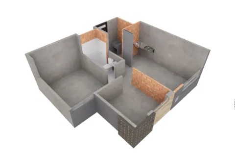 Apartamento Rosa Amatista muestra distribución de espacios sin acabados