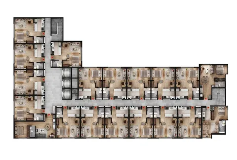 Planta de Lúmina 77 muestra distribución de apartamentos