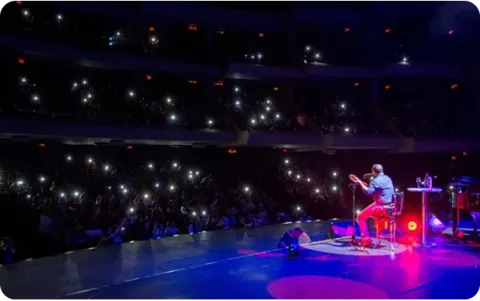 Concierto con audiencia iluminada