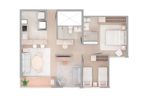 Apartamento Viena, torre 2, tipo 5, cuenta con dos alcobas