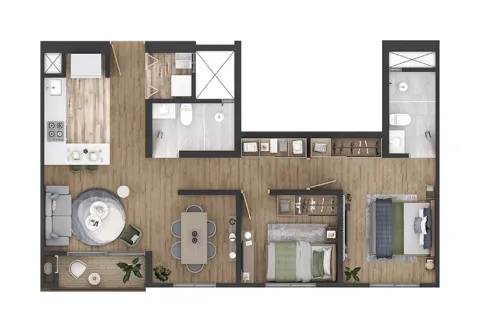 Apartamento tipo B Nuva Park Arquitectura, Conconcreto y Vivienda Colsubsidio