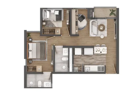 Apartamento tipo C Nuva Park Arquitectura, Conconcreto y Vivienda Colsubsidio