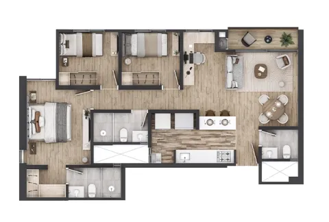 Apartamento tipo E Nuva Park Arquitectura, Conconcreto y Vivienda Colsubsidio