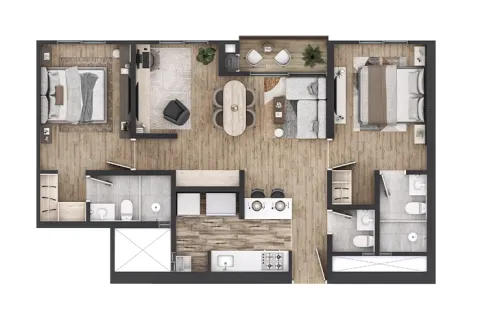 Apartamento tipo J Nuva Park Arquitectura, Conconcreto y Vivienda Colsubsidio