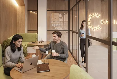 Coworking Calia muestra personas trabajando en su portátil