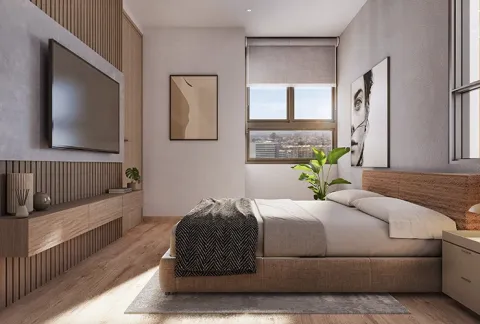 Habitación de Nuva Park muestra distribución de espacios