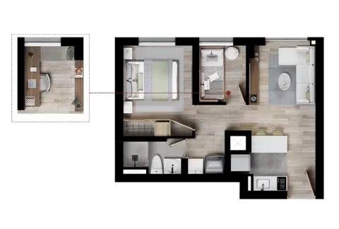 Apartamento C2 de Calia muestra distribución de espacios