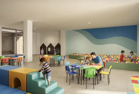 Salón infantil de Terralto muestra a niños jugando y estudiando