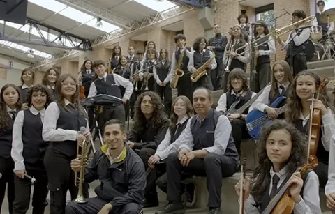 Estudiantes de la Orquesta Ciudadela del Colegio Colsubsidio, capítulo La música del cole