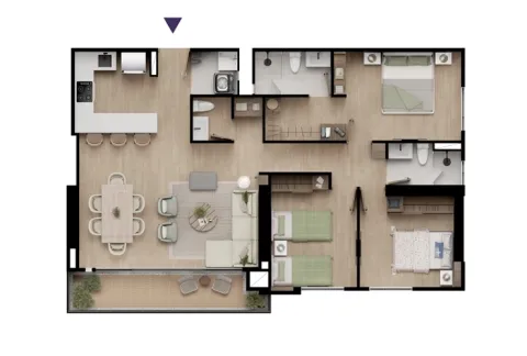 Planta de Floresta Living muestra distribución de espacios