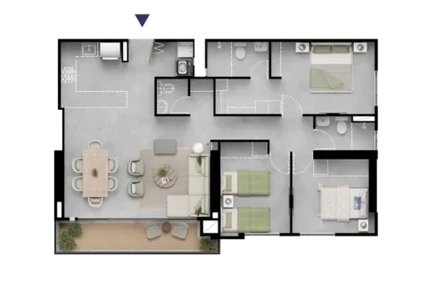 Planta de Floresta Living muestra distribución de espacios